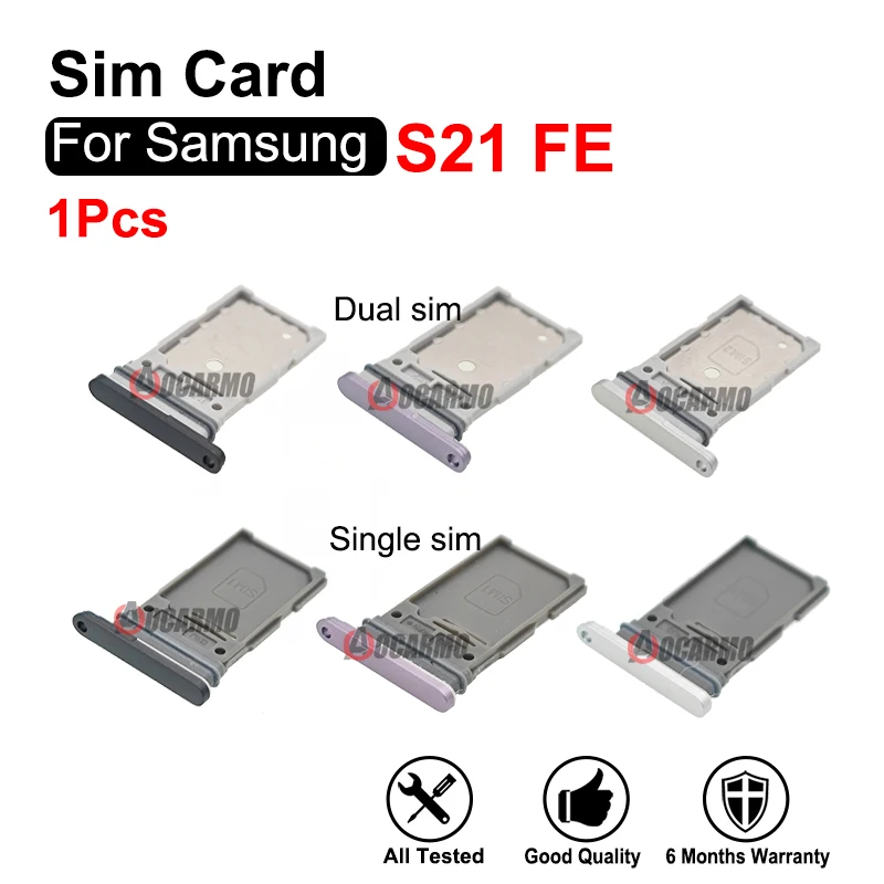 For Samsung Galaxy S21 FE Dual Sim Card Single Sim Tray MicroSD Holder Nano Slot Replacement Part