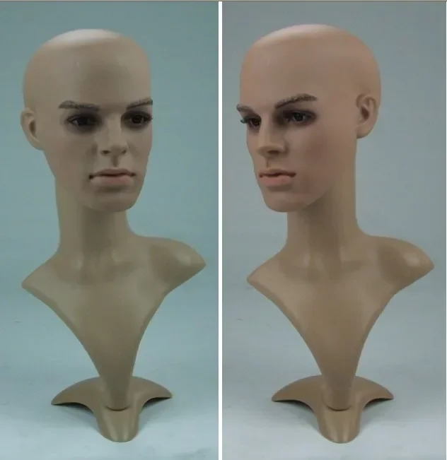 PE Realistic Male Mannequin Dummy Dead for Wigs Hat Sunglass Display Manikin Doll Heads