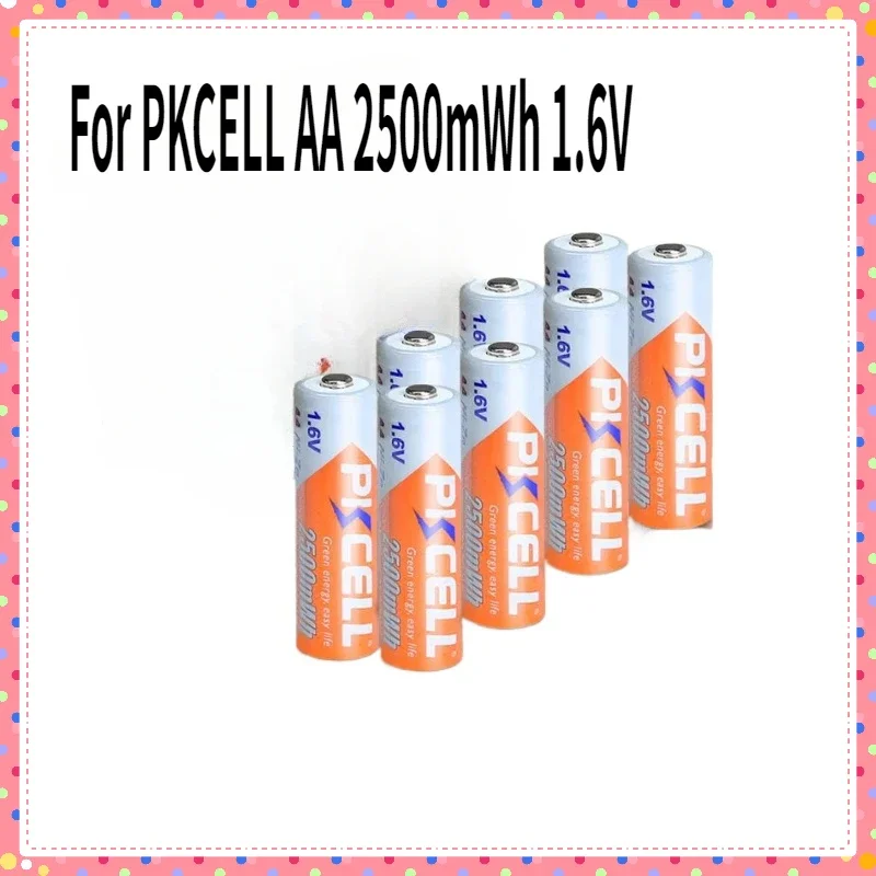 

8PCS for PKCELL AA 2500mWh 1.6V Ni-Zn Rechargeable Battery Aa NIZN Batteries 2A