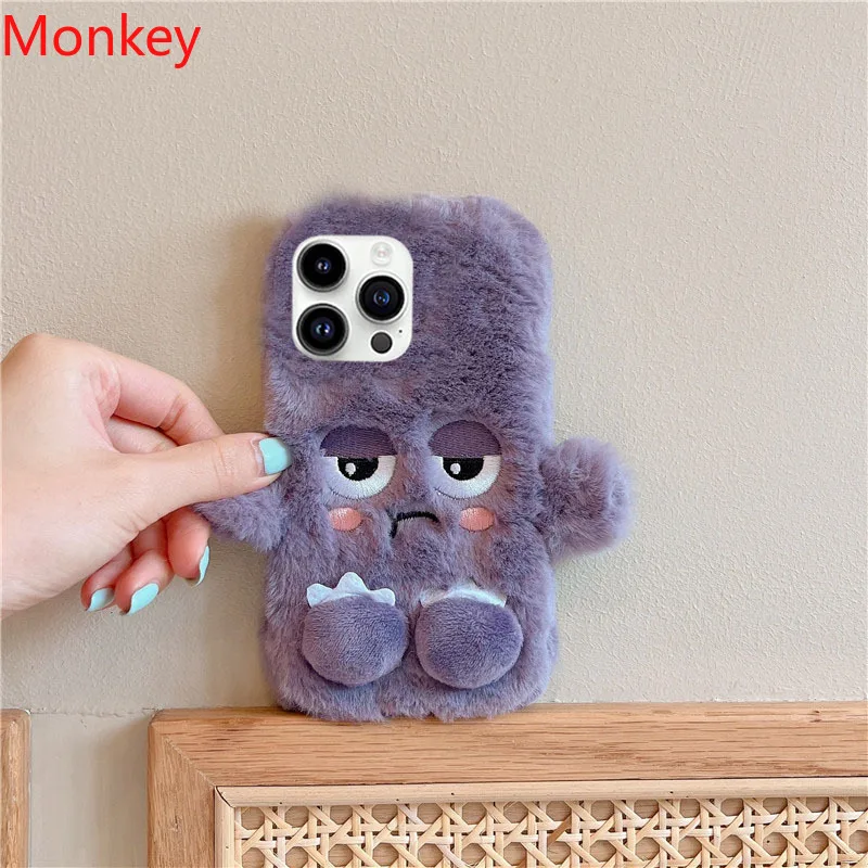 3D Cute Cartoon Funny Cases For Xiaomi Redmi Note 13 Pro 12 11 10 9 S 12S 11S 10S 9S 14C 13C 12C 10A 10C Fluffy Plush Soft Cover