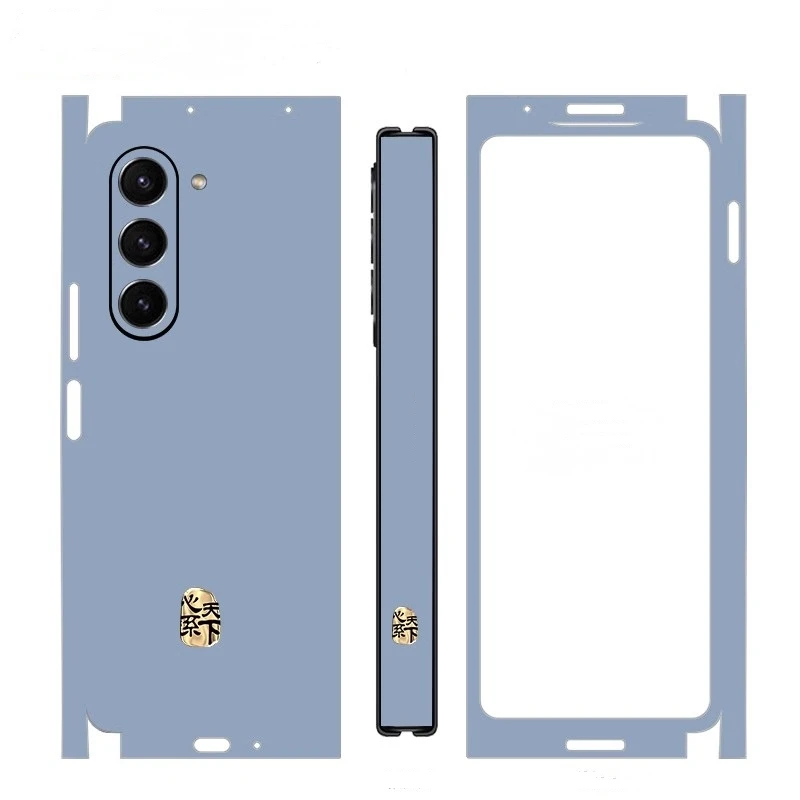Plain Color Sticker For Samsung Galaxy Z Fold5 4 3 75G Back Screen Protector Hing Side Skin Protective Film Fold4