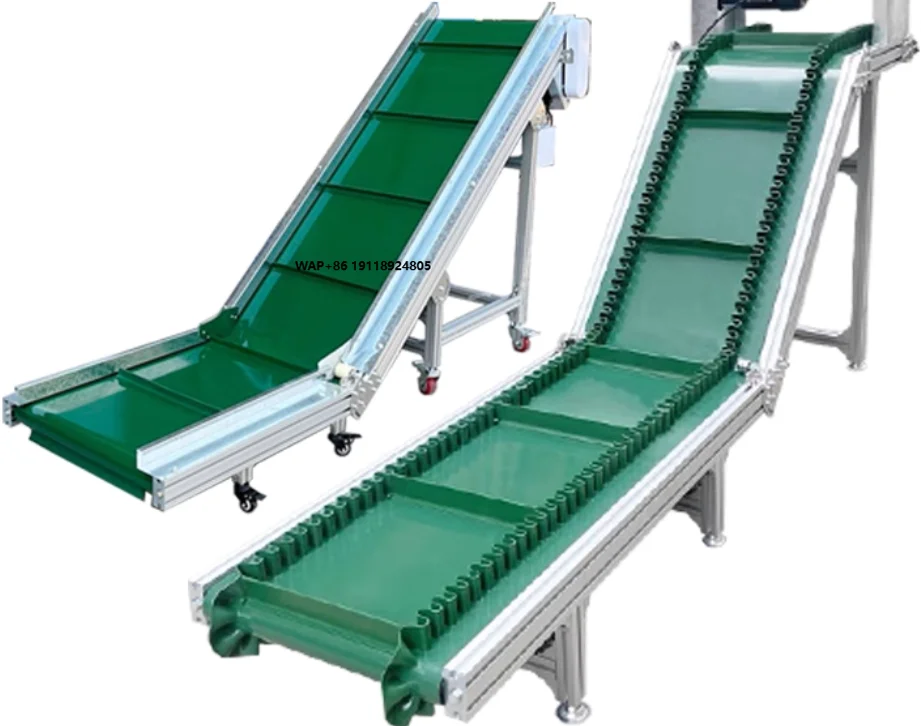 

Customized Apron Side Wall Belt Conveyor Hopper Incline Climbing Cereal for Food Shop Core Motor PLC