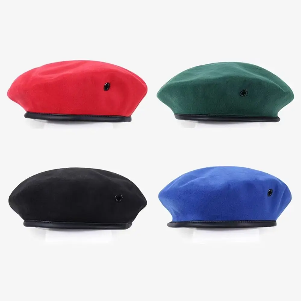 

Unisex Adjustable Berets Hat Autumn and Winter Solid Color Uniform Cap For Cosplay Adult Painter Cap Stage Performance