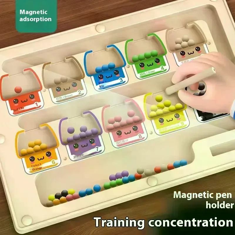 1 set di colori abbinati giocattolo Montessori plastica magnetica colore e numero labirinto apprendimento giocattoli educativi regali per bambini