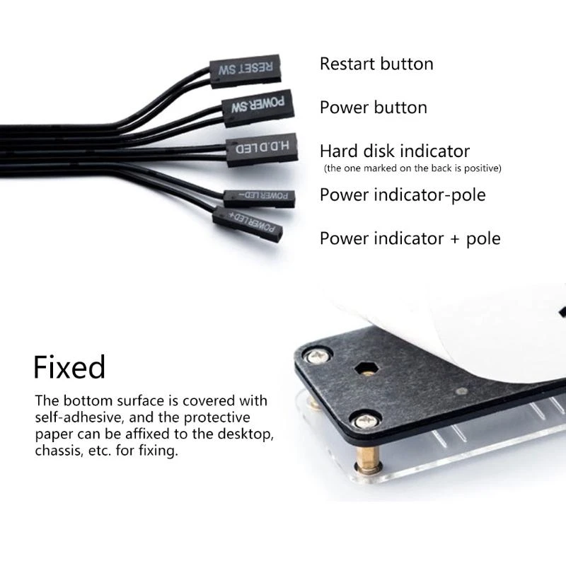U55B Desktop Computer Switch External Power Switch for Case Power Supply Button for Home Users Computer Rooms Diy Conci