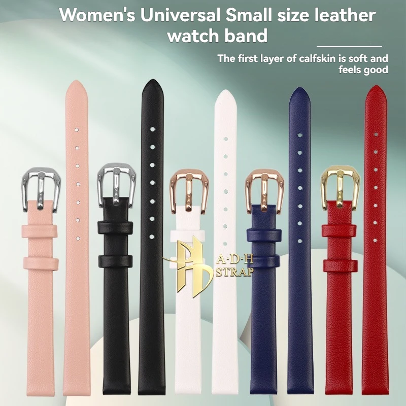 

Leather Watch Strap Silk Bracelet For Tissot 1853 T058 T058109A SEIKO Fossil GYMA Ladies Leather Bracelet Watch Accessories 9mm