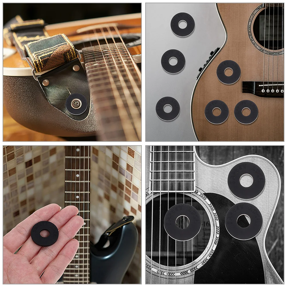 

24pcs Guitar Strap Buckle Spacer Accessories Heavy Duty Blocks Bass Pad Locking Suspenders Anti Slip Silicone for Electric
