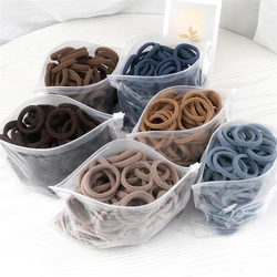 Bandas básicas do cabelo para mulheres e meninas, cores sólidas simples, headband elástica, laços do cabelo, suporte do rabo de cavalo, acessórios do cabelo, 4cm, 50Pcs Set