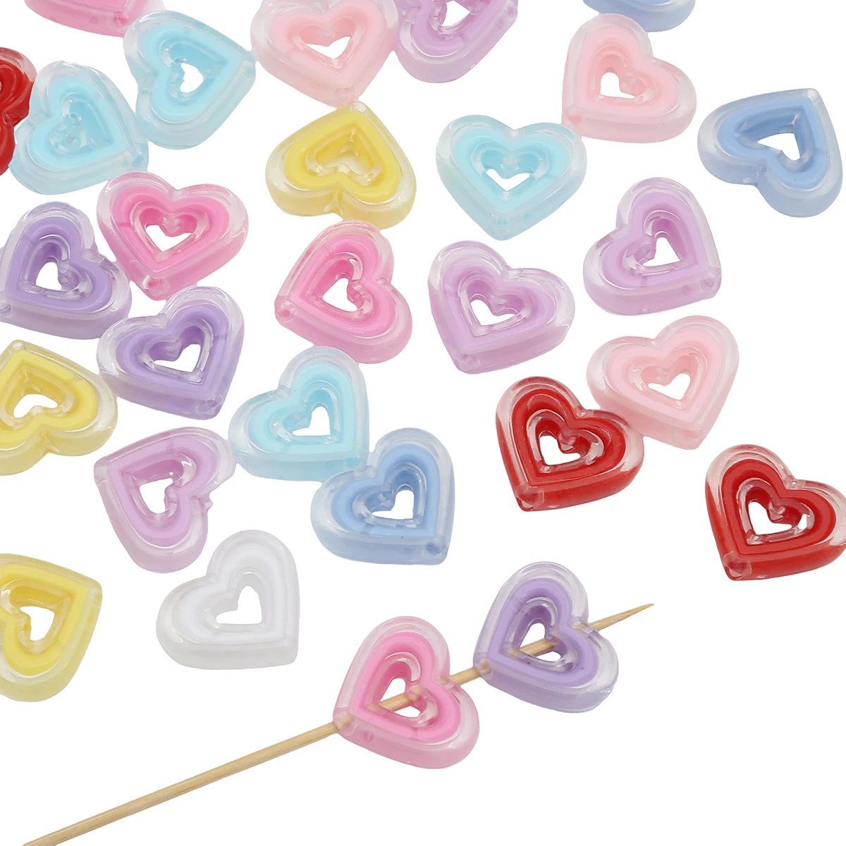 

5pcs 23x20mm Fashion Acrylic Transparent Heart Beads for Bracelet Necklace Earring DIY Jewelry Craft Making Accessories