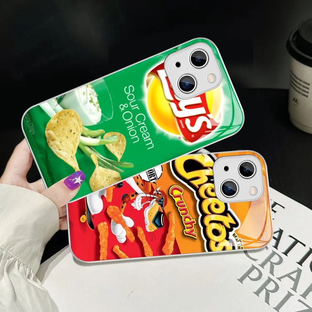 Snacks Chocolate Biscuit Milk  Phone Case Tempered Glass For iphone 14 13 12 11 Pro Mini XS MAX 14Plus X XS XR Cover