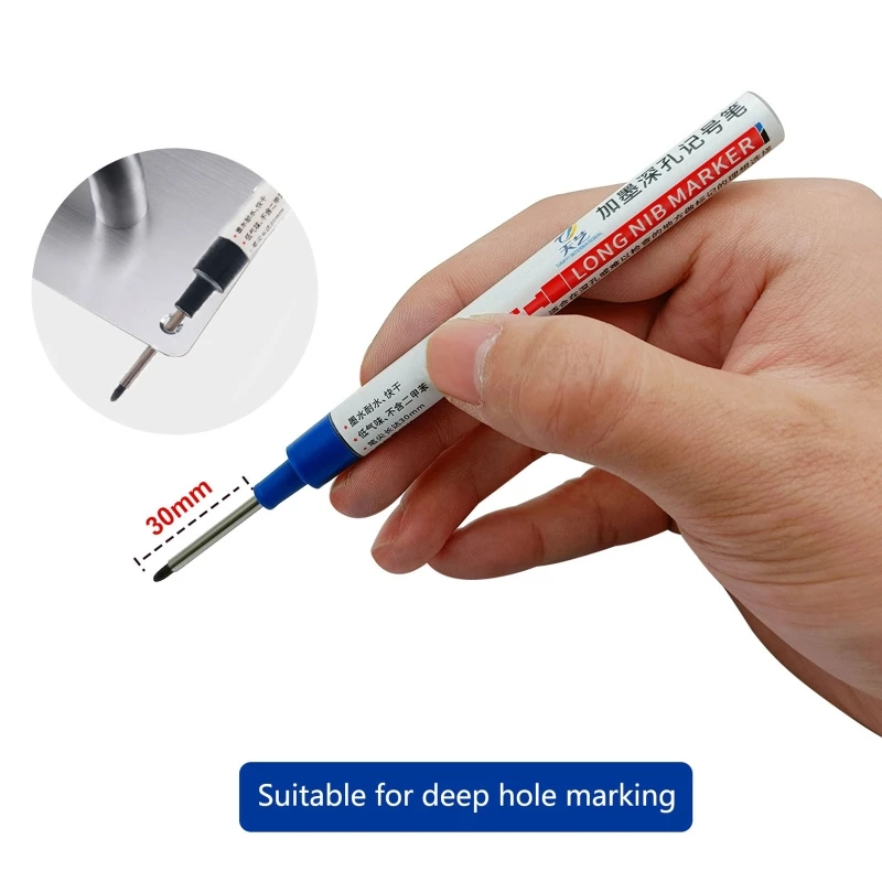 Multi-Purpose Deep Hole MARKER ปากกา 30 มม.กันน้ำ MARKER สีแดงสีดำสีฟ้า Drop Shipping
