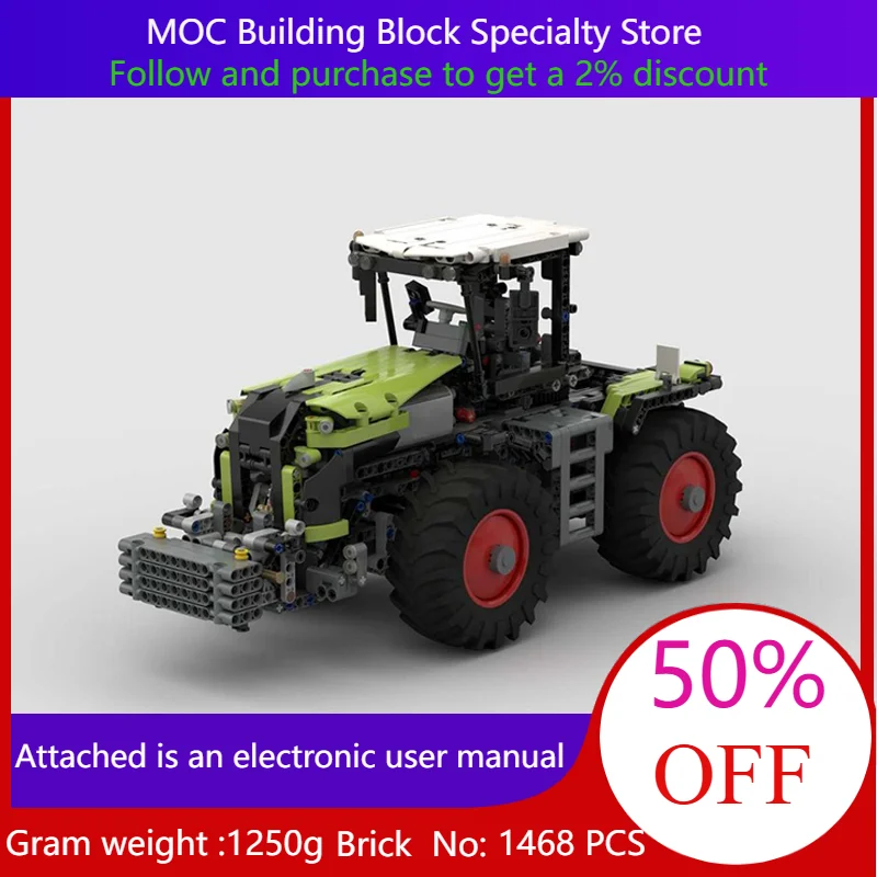 

1468 Parts Building Block Model MOC Car Xerion 5000 Trac VC RC Tractor For Adult Children Christmas Gift
