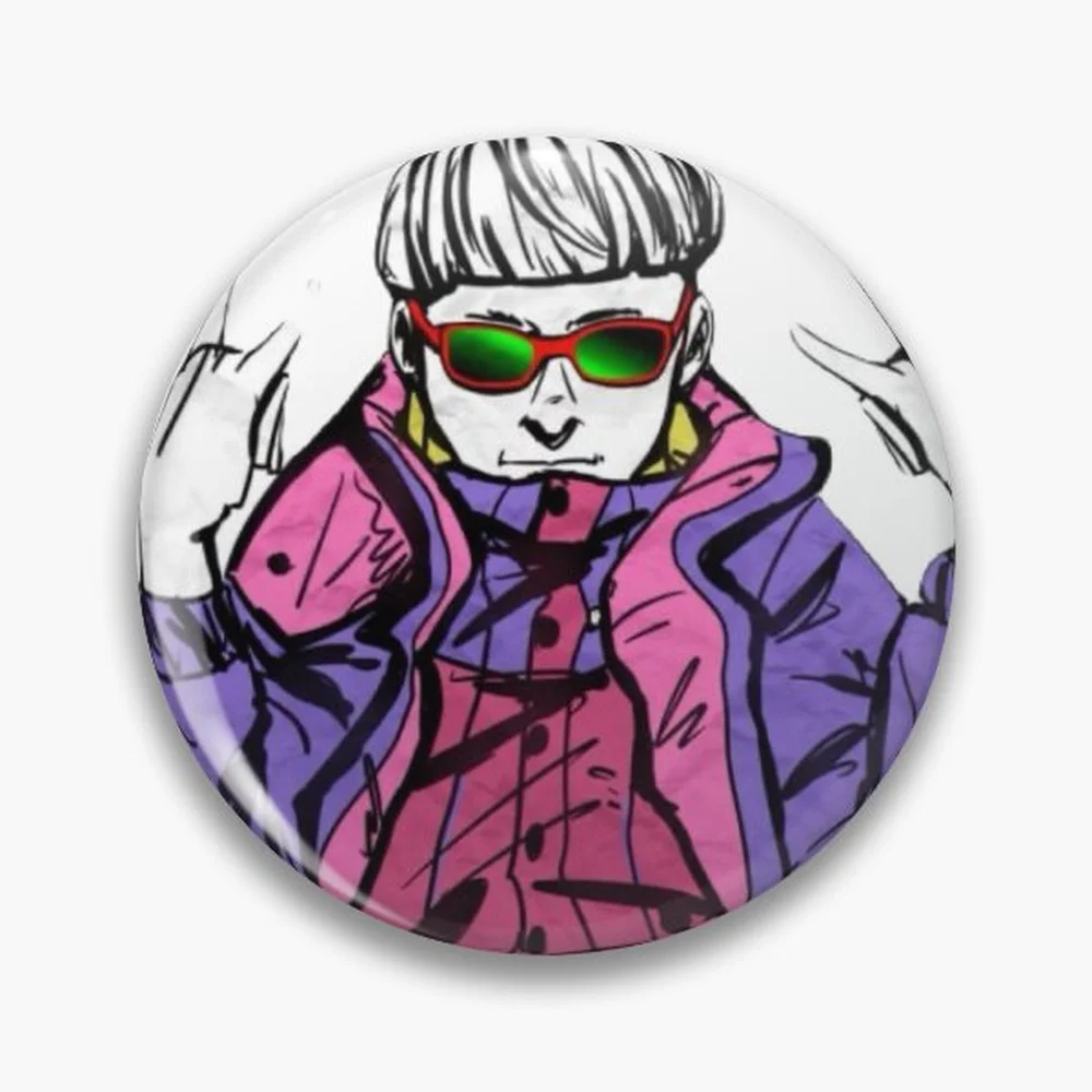 Oliver RIP sticker  Pin Holographic Star Heart Pin Brooches Laminated Button Fashion Accessory