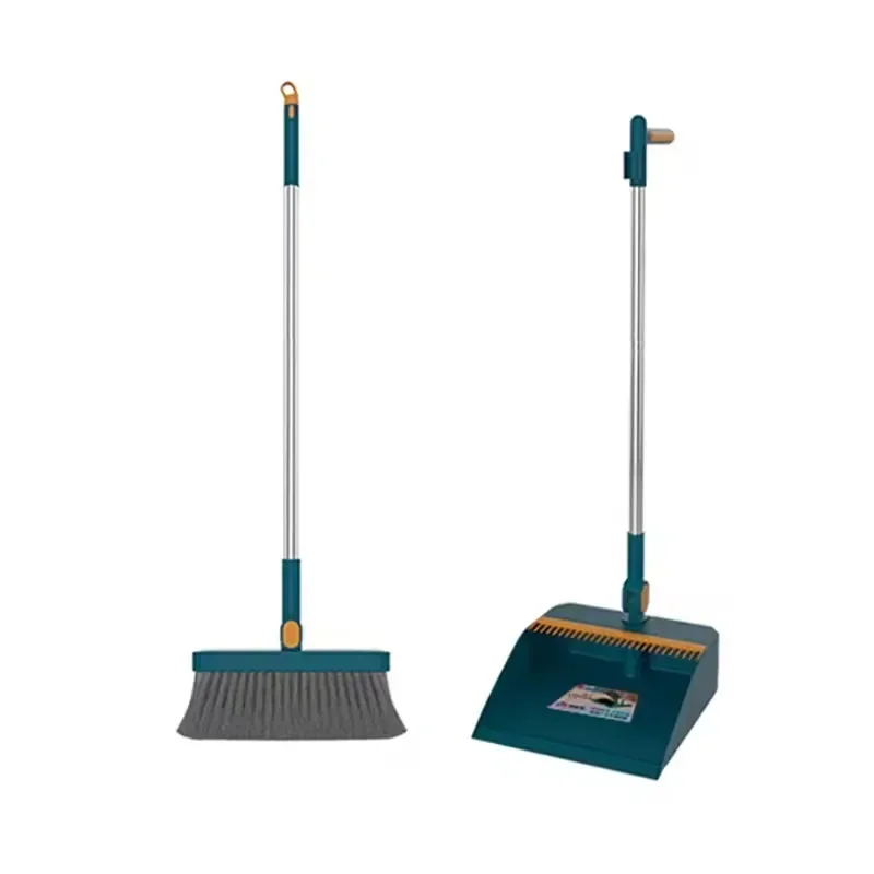 Broom Wiper Set Hair Broom Combination Cleaner Sweeper Foldable Dustpan Set with Extendable Broomstick Cleaning Tools Dustpans