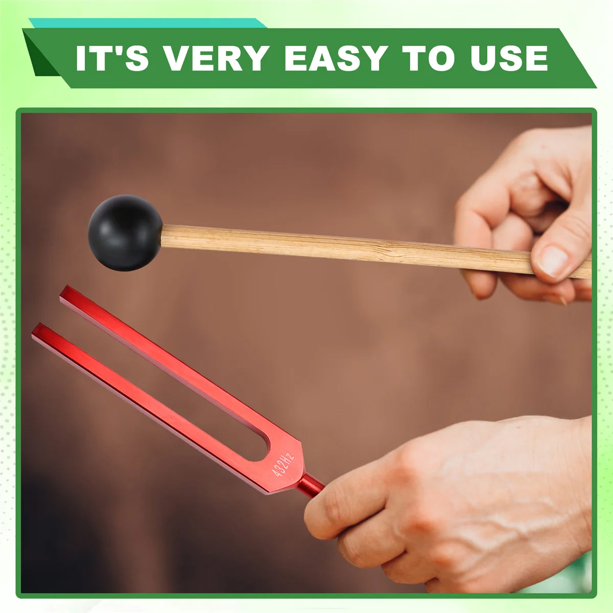 치유 소리 치유 치료 및 요가를 위한 ABGN 432Hz 소리굽쇠 423hz 알루미늄 합금 소리굽쇠 빨간색