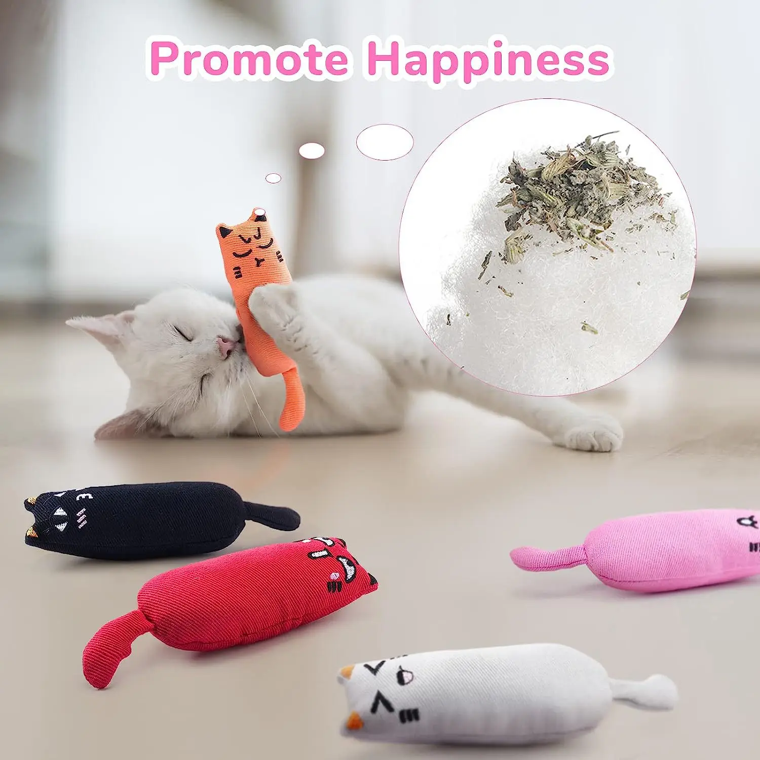 

Cat Toy Catnip Rustle Sound For Pets Cute Cat Toys For Kitten Teeth Grinding Cat Plush Toy Thumb Pillow Pet Accessories Supplies