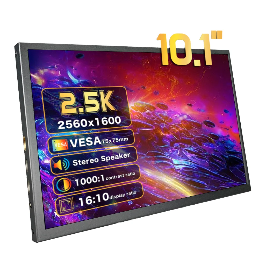 

10.1 10.5inch USB C 2.5K FHD IPS Panel Portable Mini Display Gaming For PC,Laptop,Graphic Card,Car Navigation