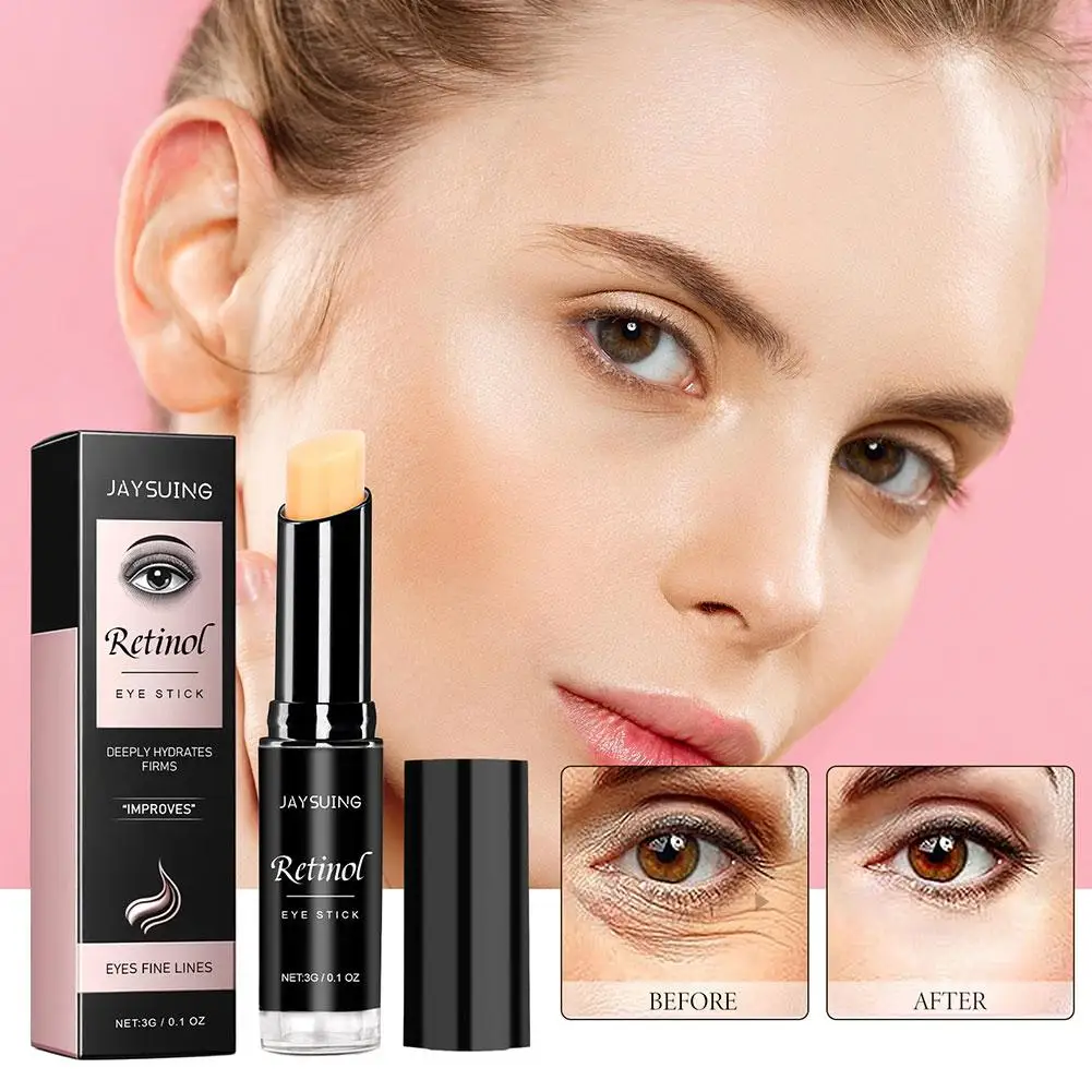 Crema de ojos con Retinol 3g para mujer, palo alisador para el cuidado de los ojos, alivia la hinchazón, hidratación profunda, cuidado de la piel, S1Y3