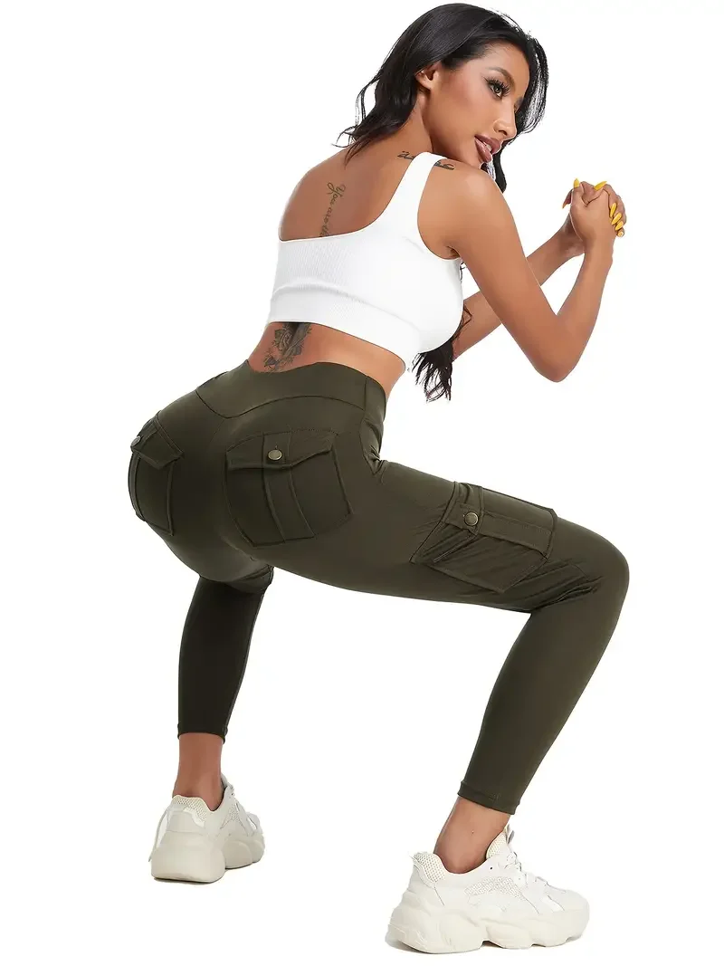 Super Comfortable and Fashionable Multi Pocket Yoga Breathable Sports Pants - Perfect for Running and Fitness Workwear