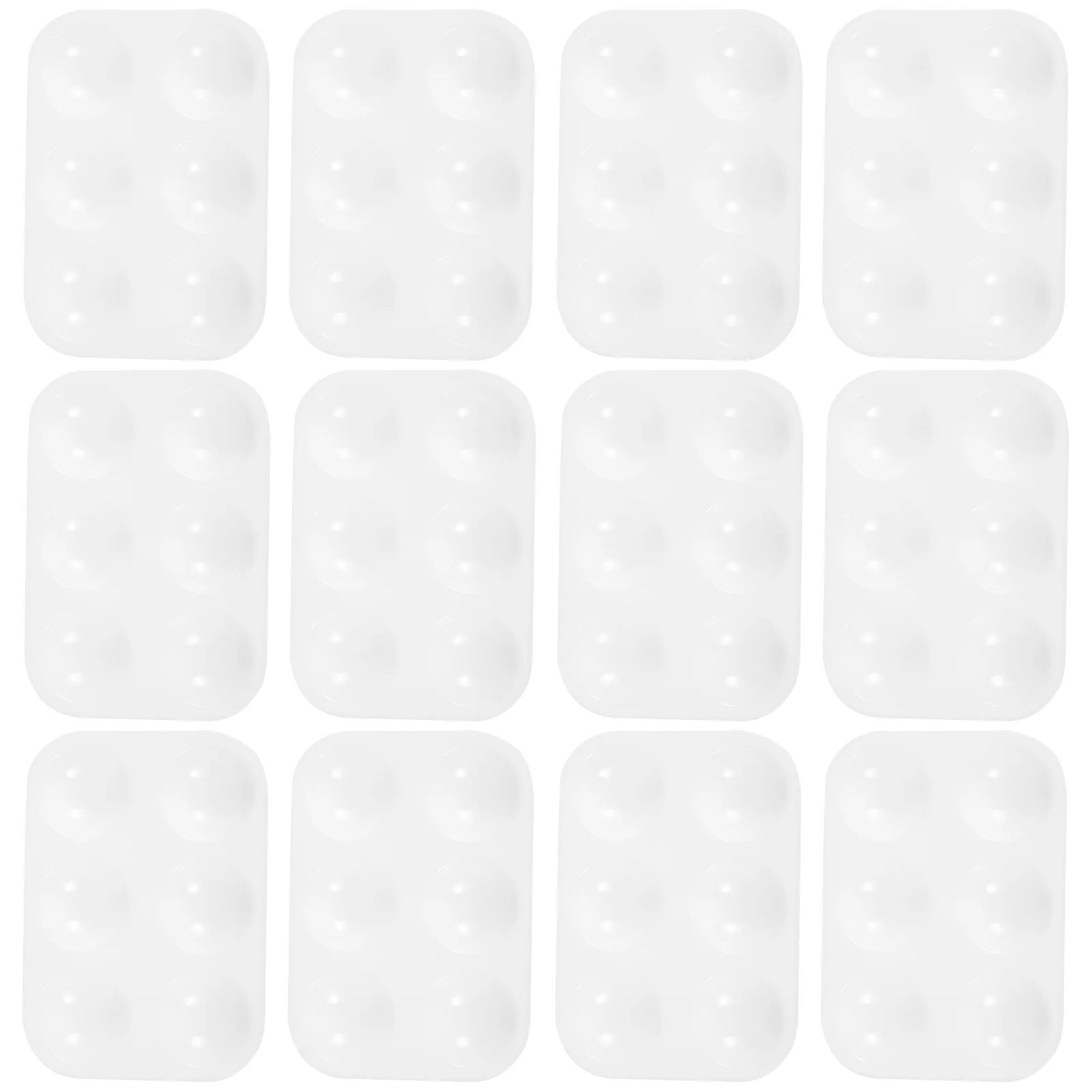 

12pcs Creative Plastic Square Six Hole Watercolor Water Mixing Trays (White) set six hole palette white palette