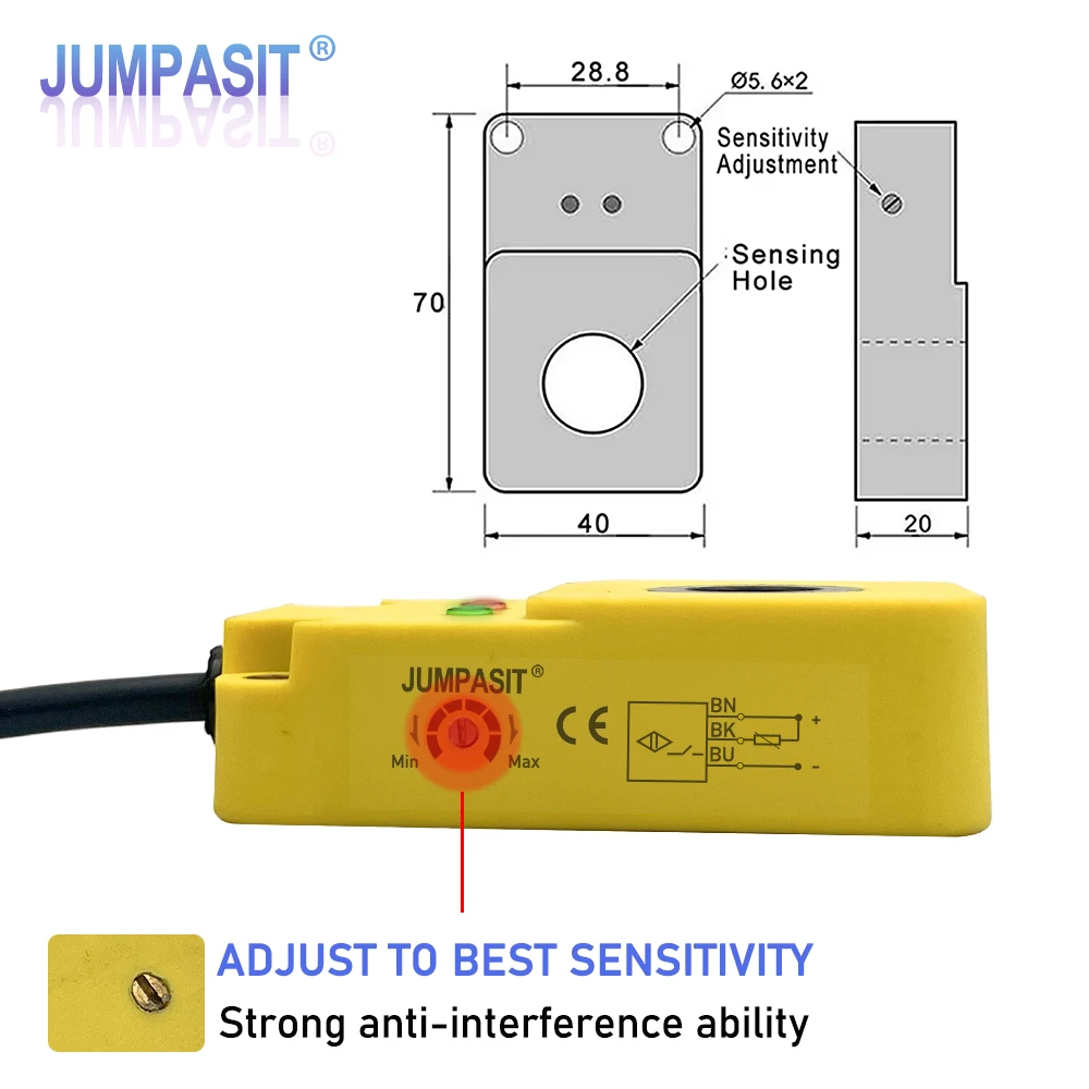 Jumpasit O Ring Inductive Proximity Sensor NPN PNP Switches Detecting 1-30mm Screw / Metal Ball / Small Object