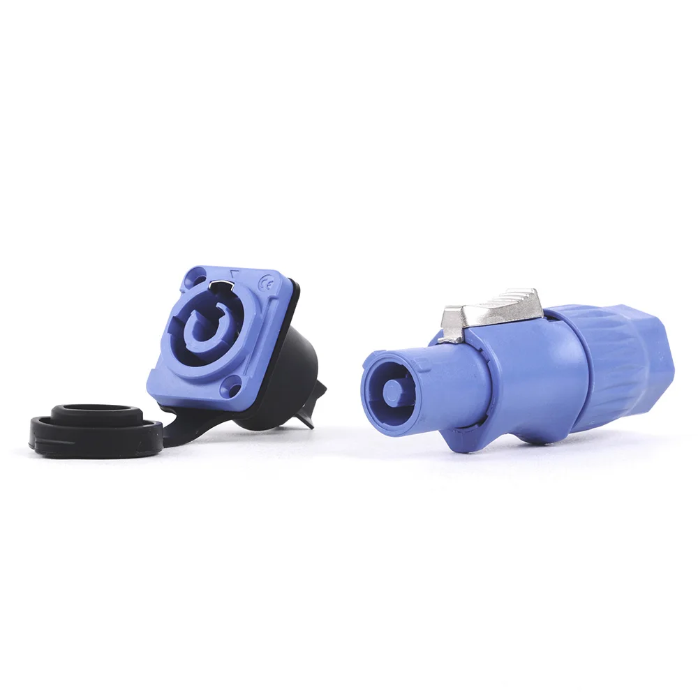 In/Out Waterproof 20A PowerCON Power Panel Mount Adapter True Locking Cable Connector IP65 Aviation flame retardant connector