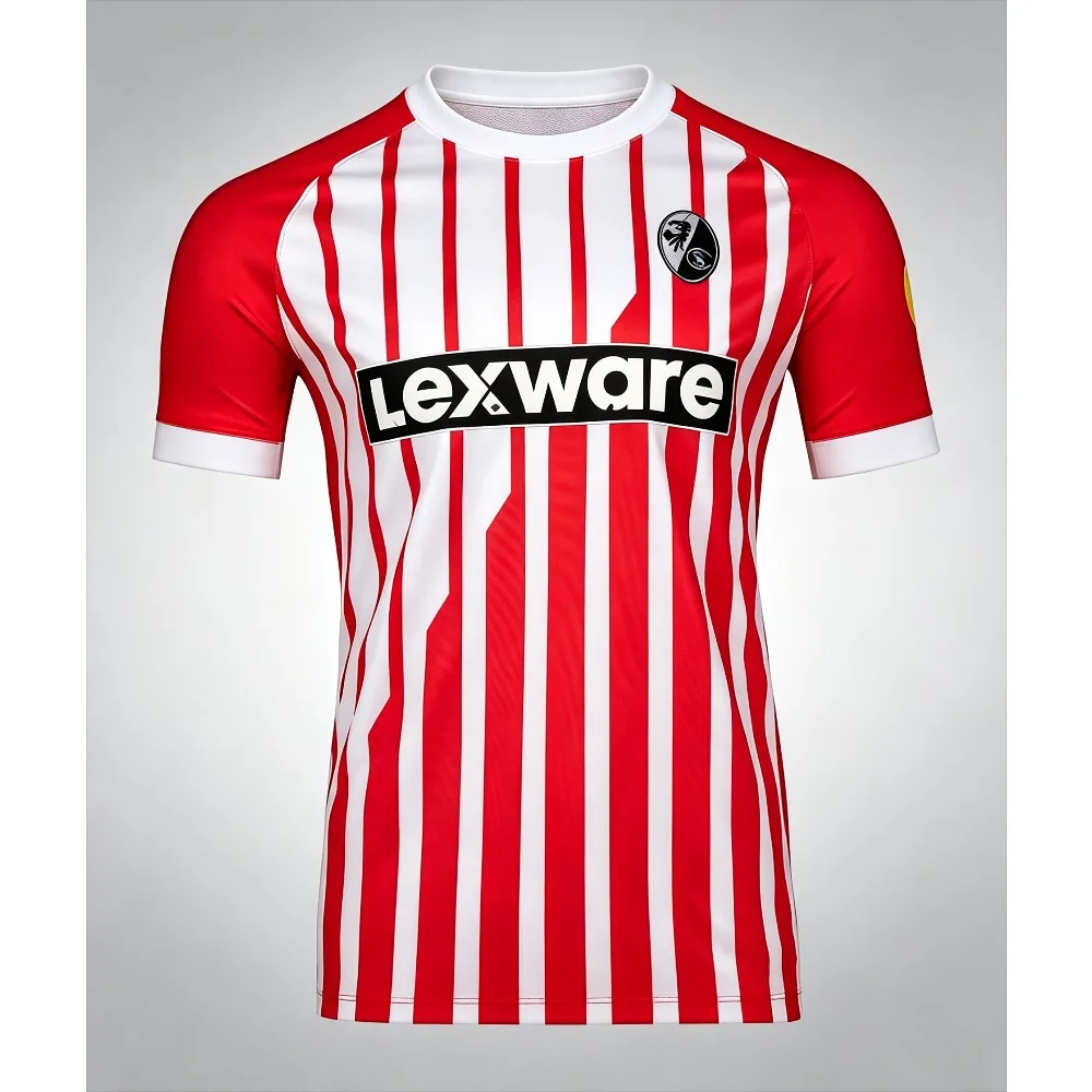 26-27 SC Freiburg Home and Away Fashion Men's Unisex T-Shirt with 3D Print Comfortable and Breathable Sports Casual Top