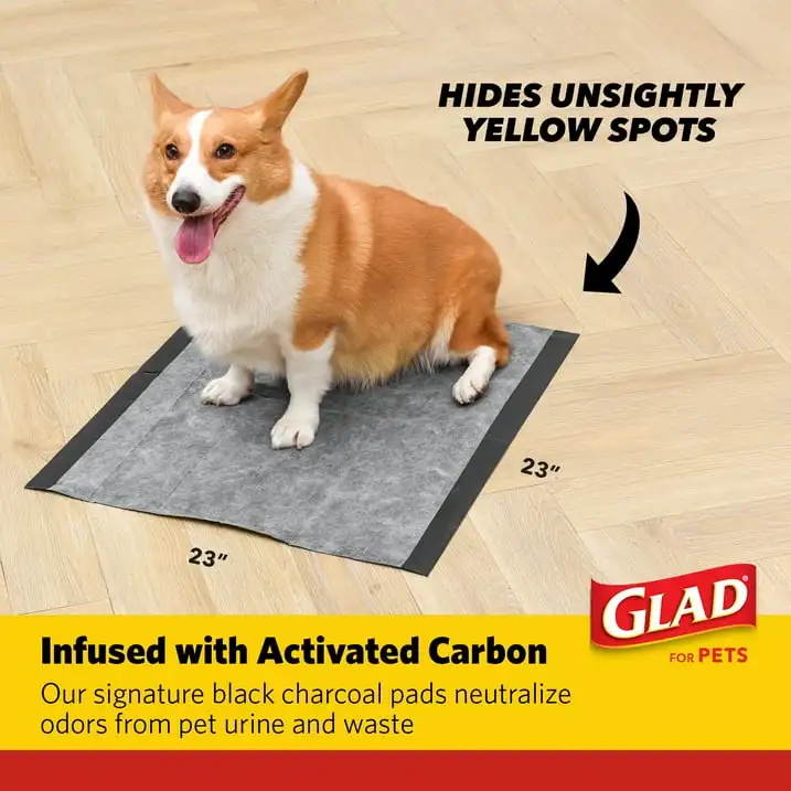 

Activated Carbon Puppy Dog Training Pads with Chew Deterrent & Odor Control 23”x23” 50ct