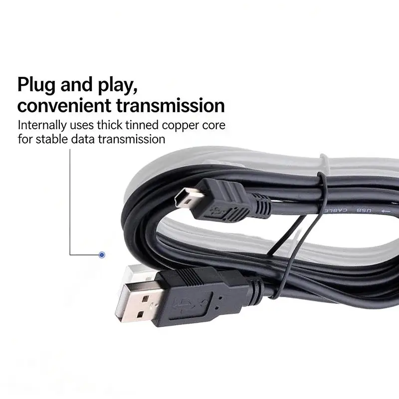 【BA】Trapezoidal Connector Data Cable To Usb 2.0 T-Type Connector Mini 5-Pin Mp3/Mp4 Data Cable