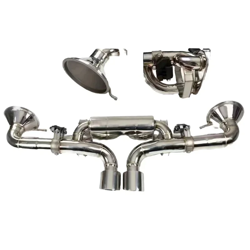 High Performance Catback Exhaust System Manifold Exhaust Pipe and Muffler Valve for Porsche 911 GT3 2005-2008