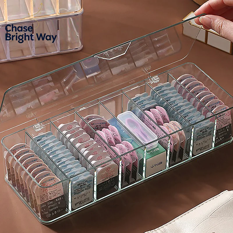 Dustproof Contacts Storage Box Transparent with Cover Disposable Contact Lenses Boxes Large-capacity Multipurpose Storage Box