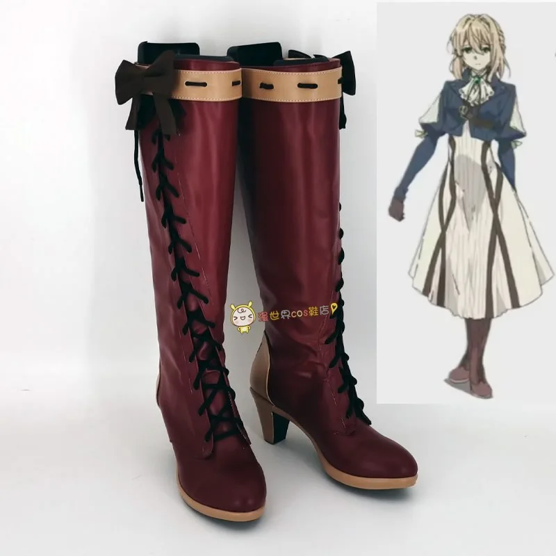 Anime Violet Evergarden Cosplay Shoes Boots Women Girls Party Carnival Halloween Boots