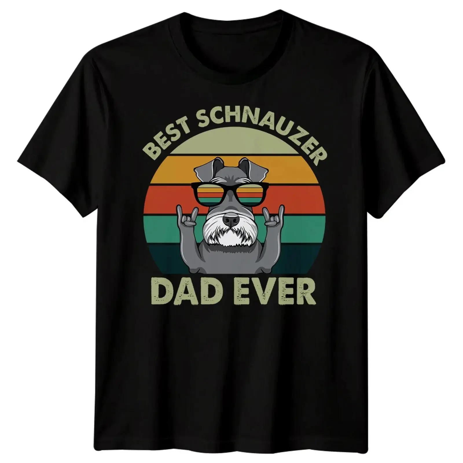 Herren T Shirt Schnauzer lustig Vatertag Bester Papa aller Zeiten Leben FD vintage Washed Soft Versatile Unisex Stylish