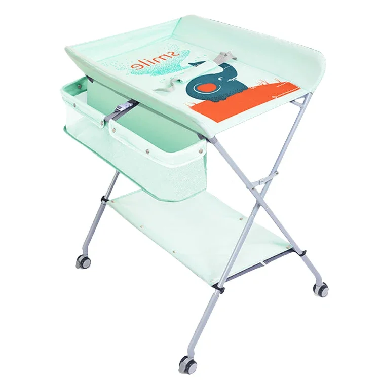 

z 2 in 1 Diaper Changing Baby Care Station Folding Baby Changing Tables With Wheels