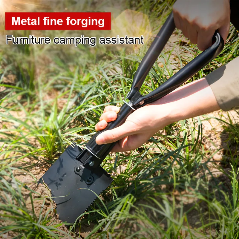 Military Folding Shovel Portable Multifunctional Compact Camping Spade for Outdoor Survival Gear Car Emergency Gardening Hiking