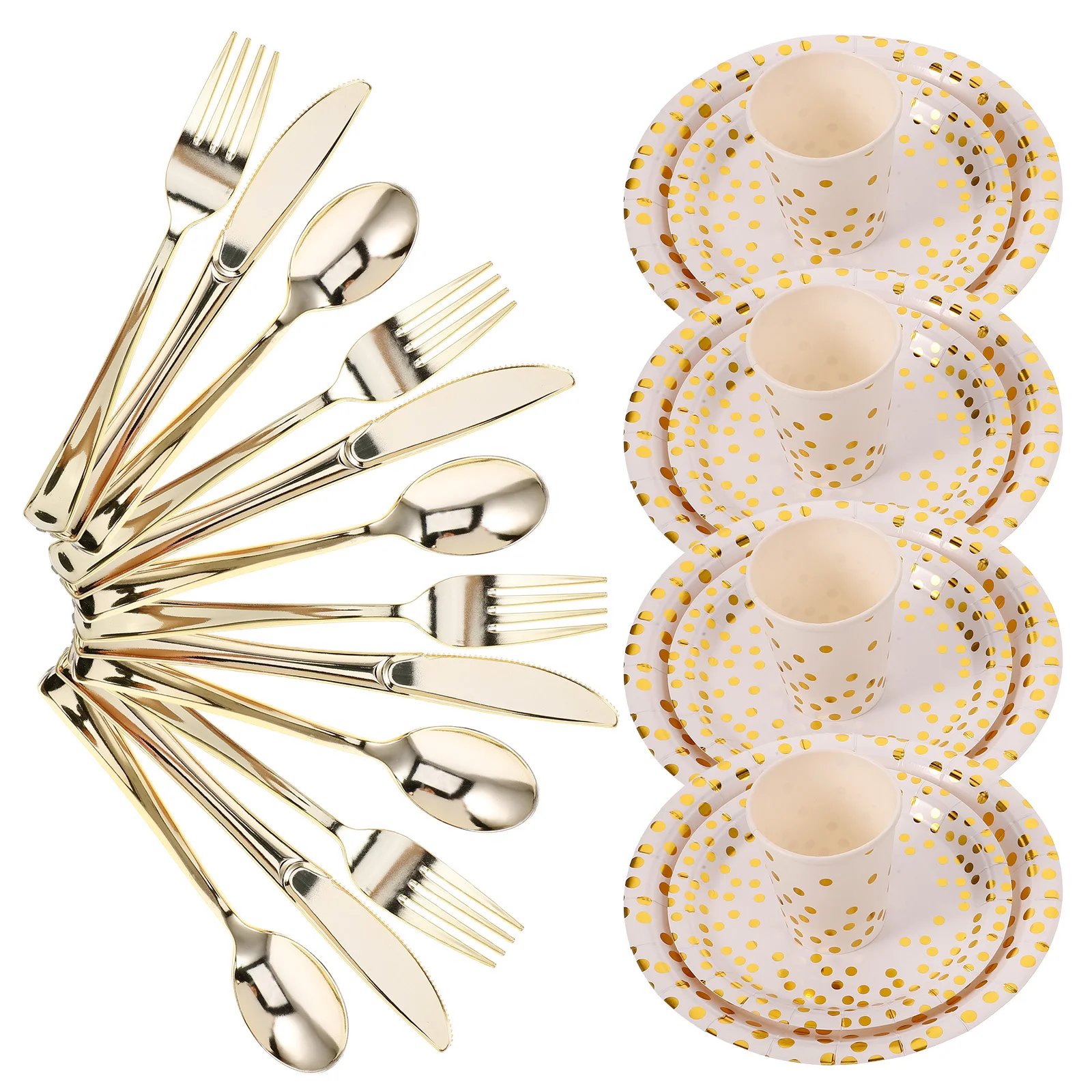 

1Set Disposable Paper Dinnerware Plates Cups Napkins Party Tableware One-Time Use for Birthday Celebration Party Decorations