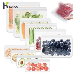 Silicone Food Storage Bag Reusable Freezer Bags Stand Up Zip Shut Bag Leakproof Containers Fresh Bag Food Fresh Wrap Ziplock Bag