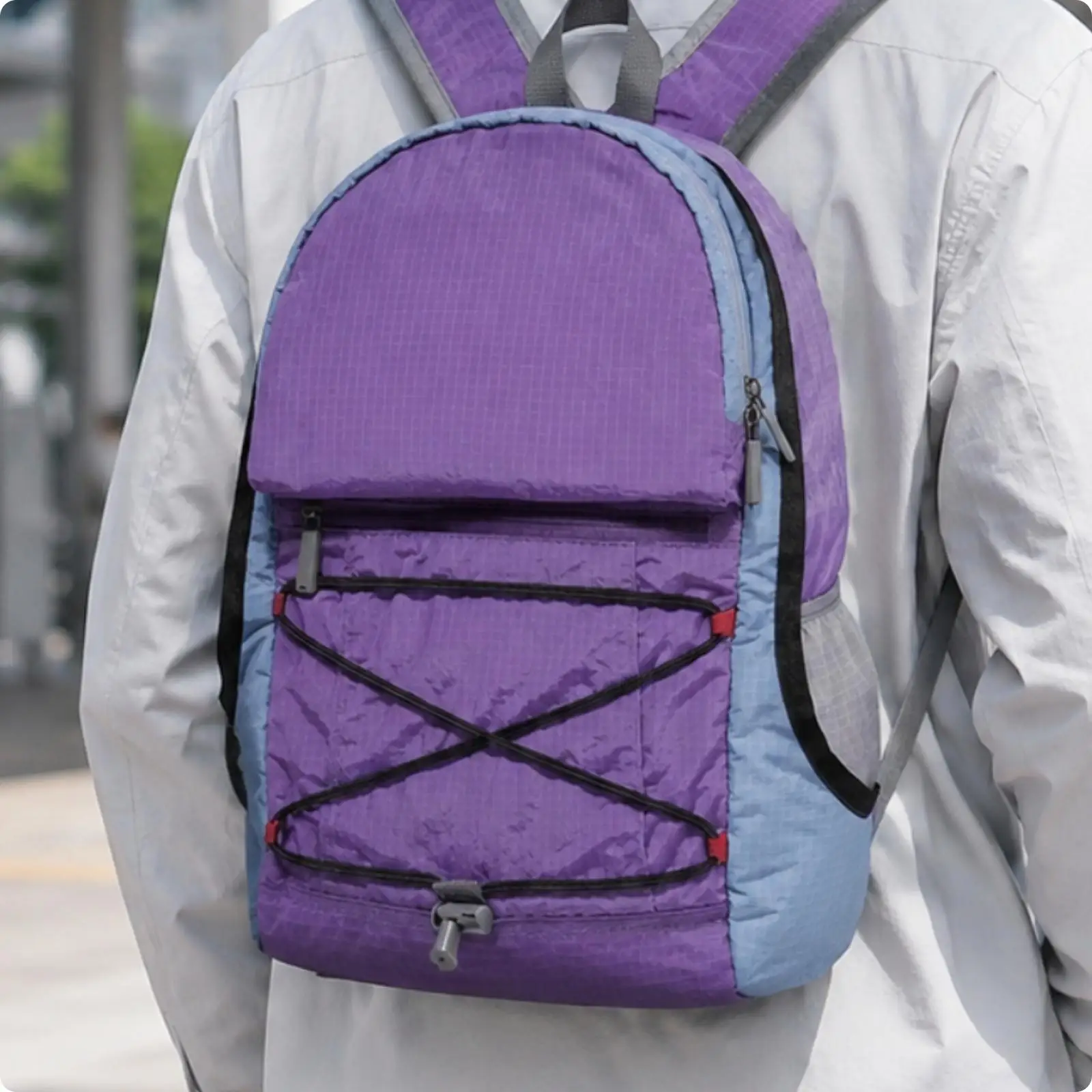 Compact Packable Daypack for Travel Hiking Camping Water Resistant Polyester Backpack with Adjustable Chest Waist Straps