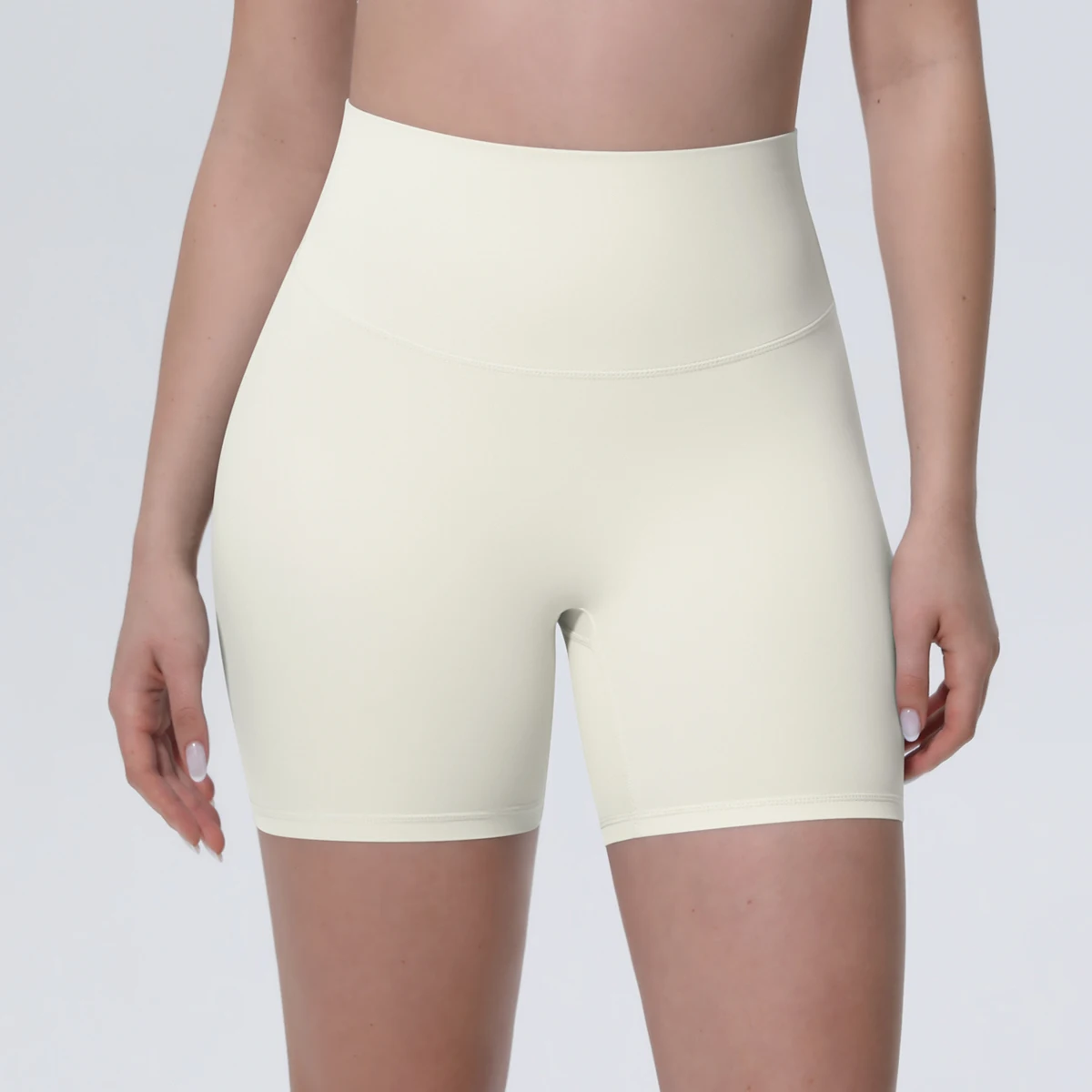 1 Stück Damen Sport-Kurze Yoga-Leggings Einfarbige Hochtaillierte Fitness-Shorts Schnelltrocknende Radfahr-Workout Nahtlose Shorts – Detail 17