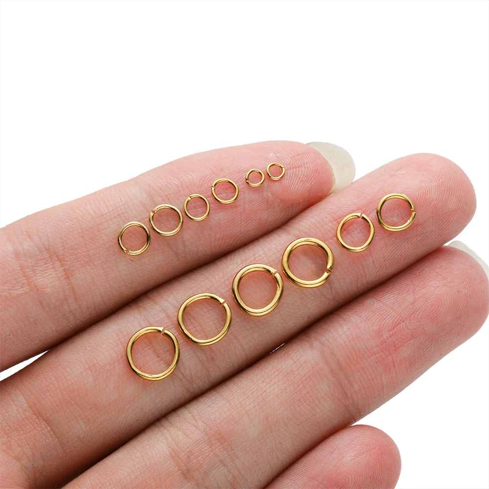 100Pcs Stainless Steel 3/4/5/6/8MM Gold Color Jump Rings Split Rings for DIY Jewelry Making Necklace Rings Accessories