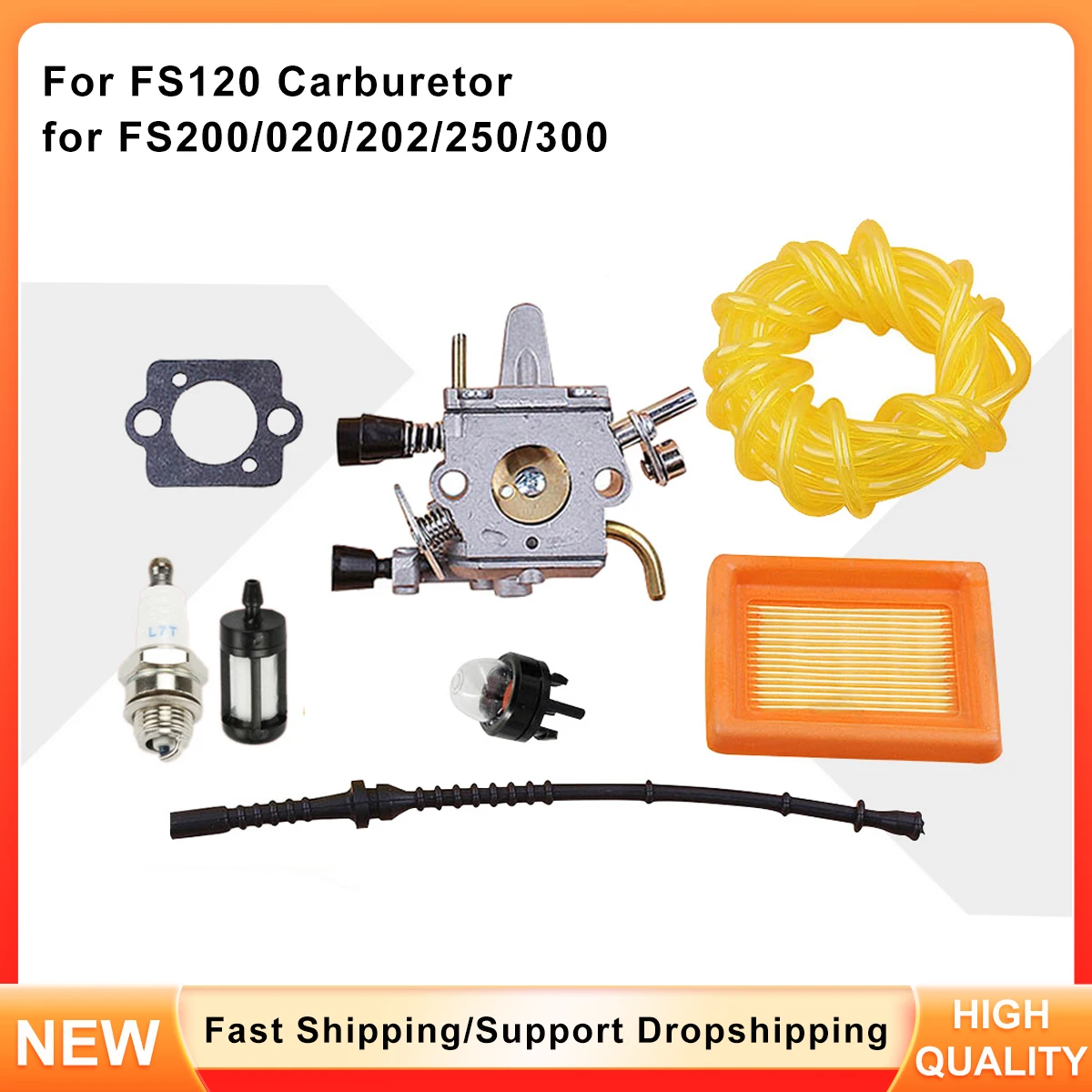 

Carburetor & Air Filter Kit for Stihl FS120 FS200 FS250 FS300 FS350 FR450 Trimmer