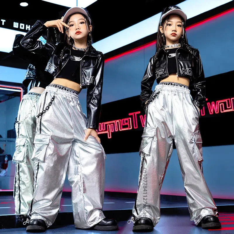 Trajes de baile de jazz para niñas, tops de colores brillantes, pantalones, conjuntos de hip-hop, actuaciones de danza de jazz para niñas, trajes de baile callejero