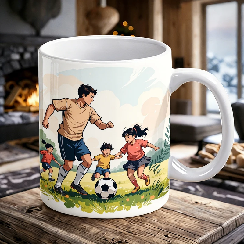 Family Fun Soccer Practice in the Park Mug Coffee Cup Ceramic Cup with a bottle opener function of 2026 Major Football Event