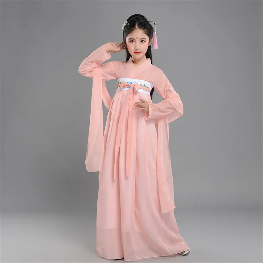 Chinesisches Kind traditionelles Kostüm Mädchen Lied Dynastie Tanz kostüme alten Stil Hanfu traditionelles Kleid Bühne Fee Hanfu Kleid