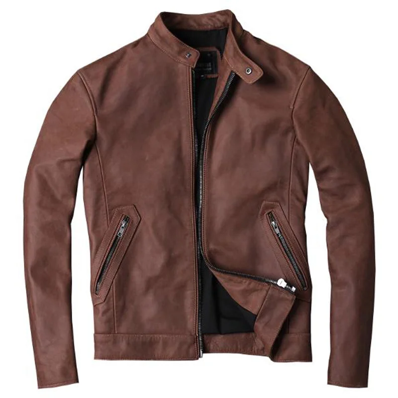 

Arrivals 2023 Automotive New Cowhide Jackets and For Men High Fashion Vintage Real Leather Coats Mens Brand Clothing A968