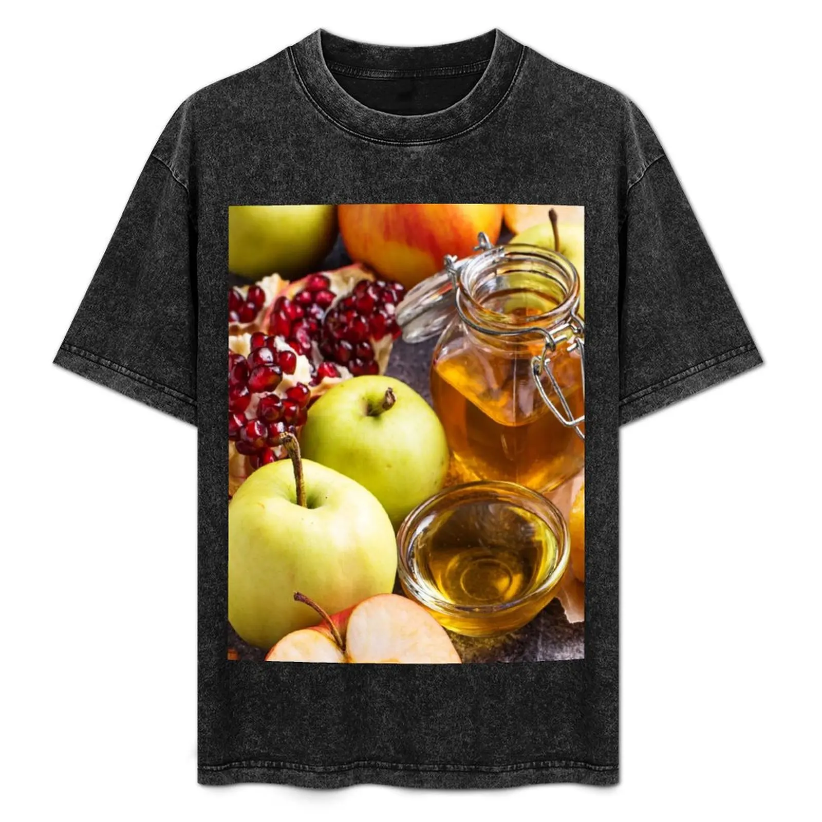 Rosh Hashana Symbols T-Shirt Summer Print Short Sleeve Tee