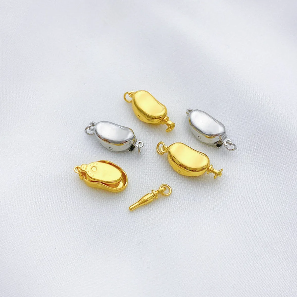 18K Gold Plated Ingot Buckle Plug Stick Buckle Clip Buckle DIY Pearl Bracelet Necklace Jewelry Findings