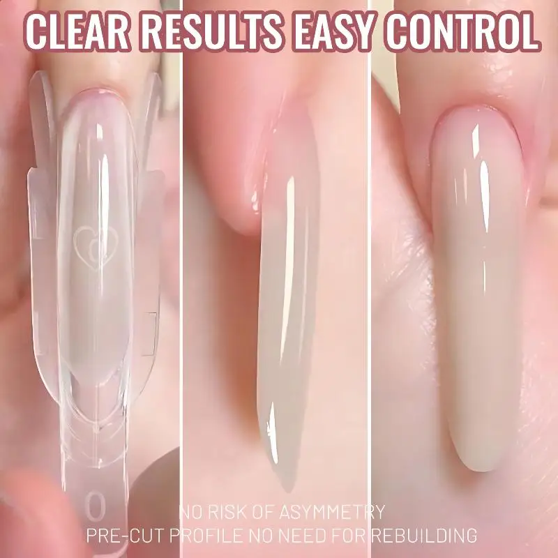 Sandwich Dual Nail Forms 120pcs 15size Rocket Shape Full Cover Top & Bottom Mold For Nail Art Extension Manicure Kit