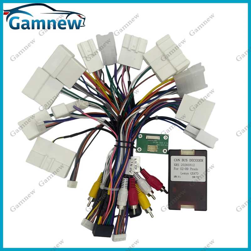 Car 16pin Wiring Harness Canbus Box Android Radio Power Cable For Toyota Land Cruiser Prado 120 For Lexus GX470 J120 2002-2009