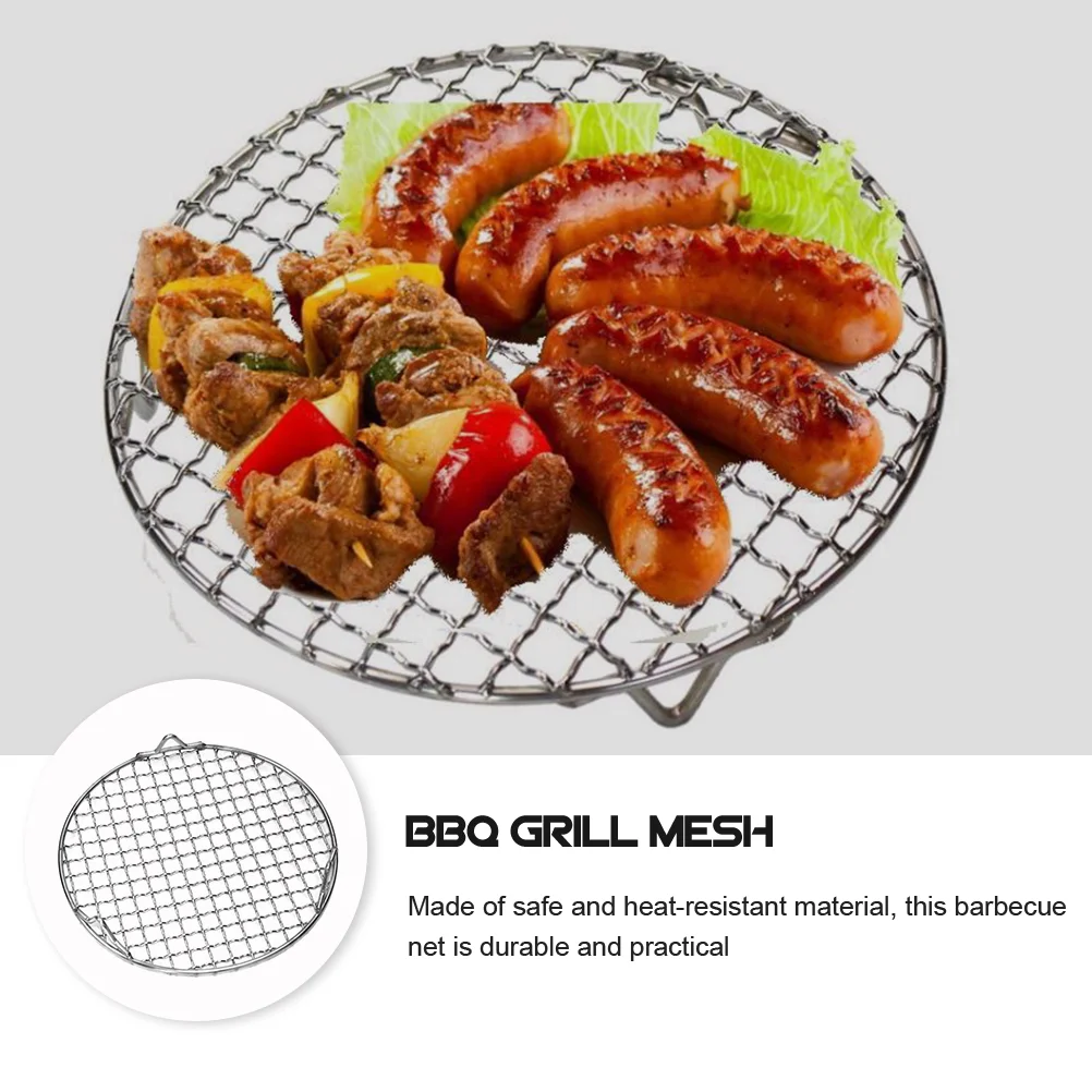 Air Fryer BBQ Net Fryers Round Roaster Rack 18X18CM Stainless Steel Barbecue Supply